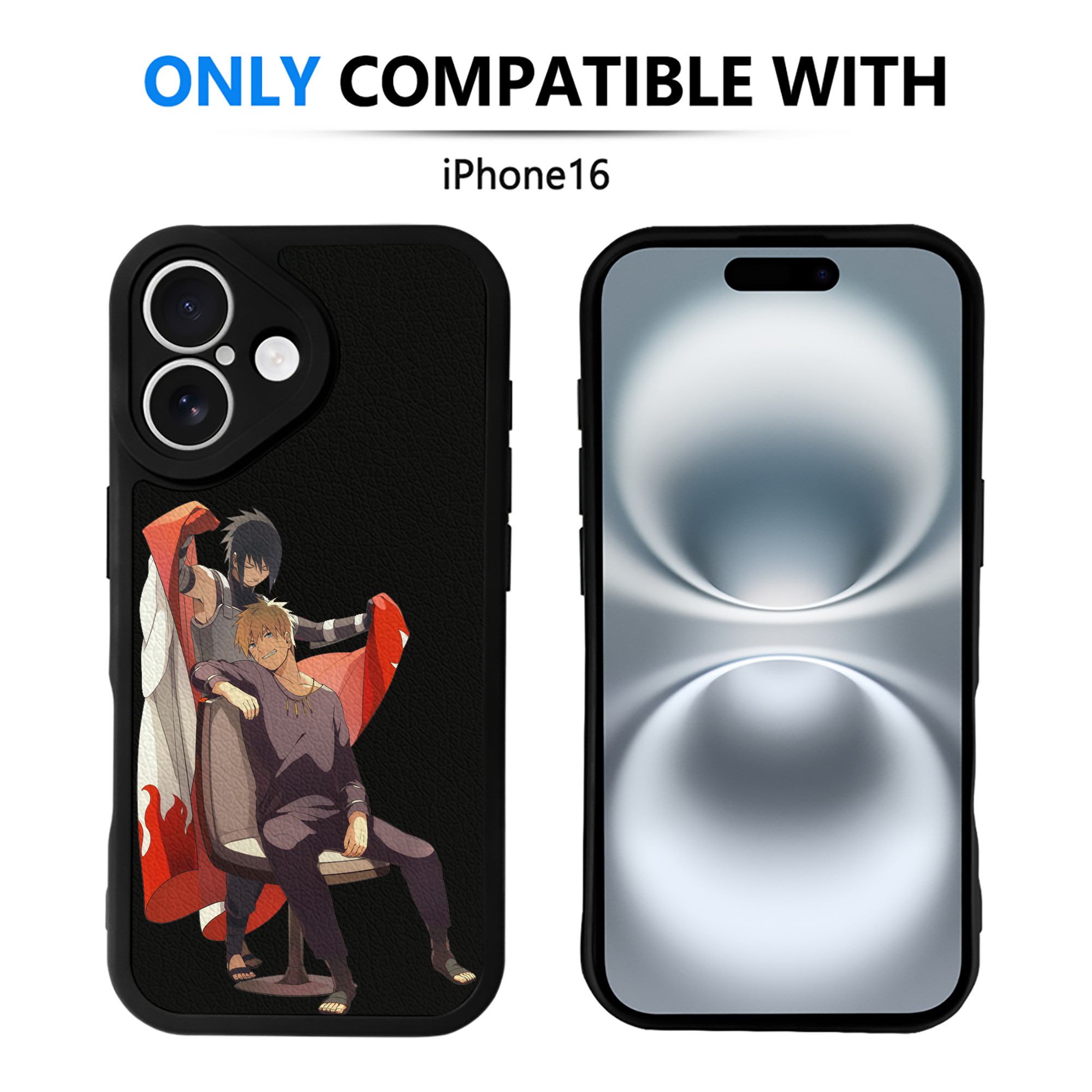 （画像用） NARUTO -ナルト- うずまき ナルト Uzumaki Naruto 【iPhone 16シリーズ対応】シリコンスマホケース（レザー調） 材質：シリコン